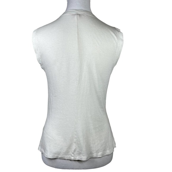 Rebecca Taylor Top Wool Twist Wrap Front Sleeveless Cream White Small - Picture 4 of 11